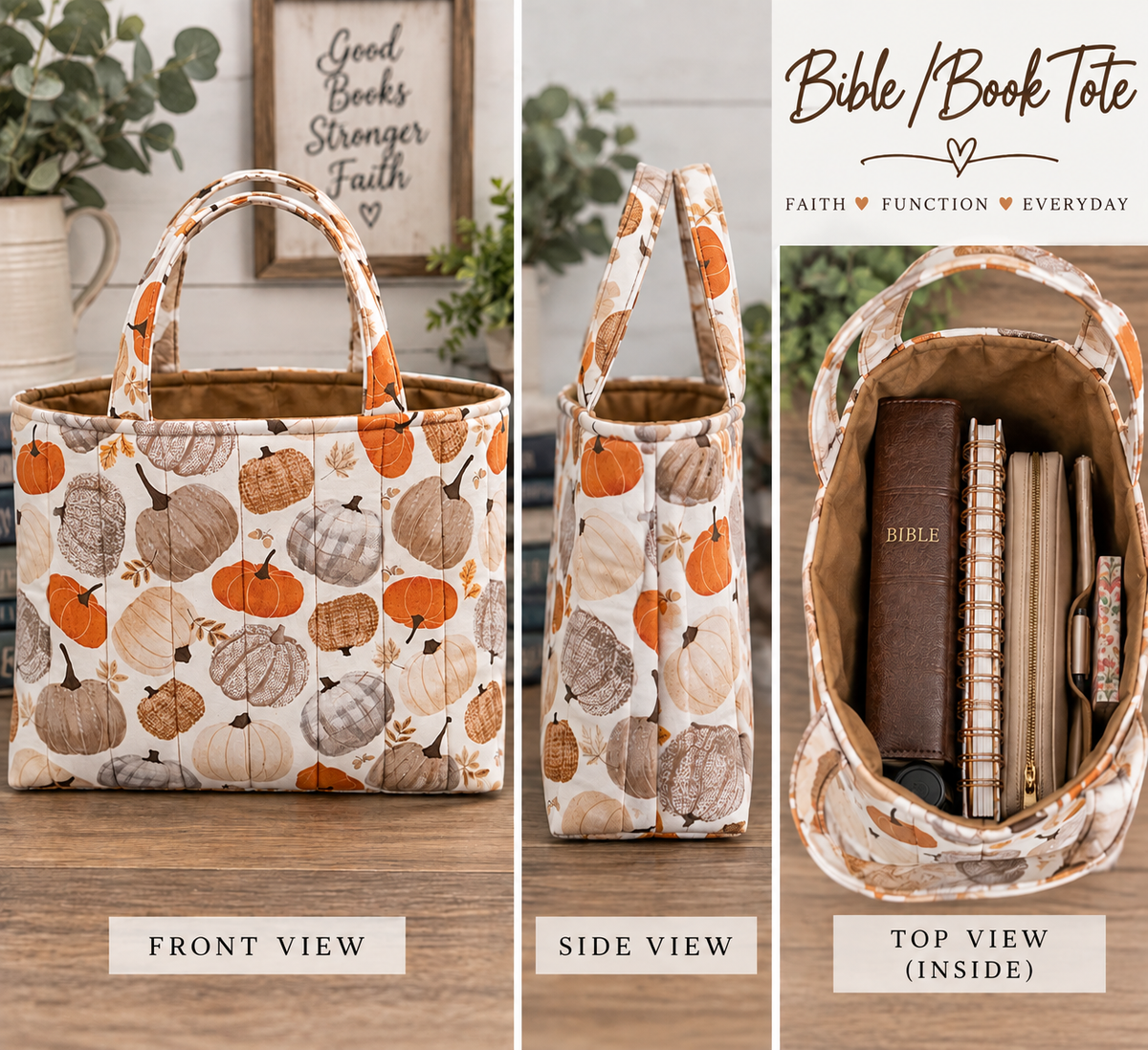 PUMPKIN BIBLE/BOOK TOTE - PLEASE READ DESCRIPTION