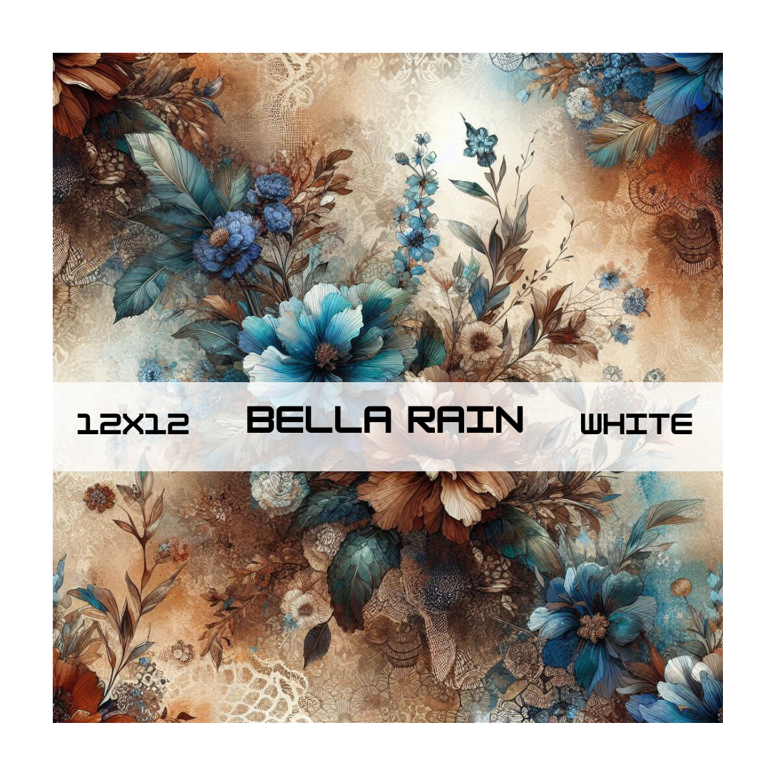 BLUE AND BROWN FLORAL ALCOHOL INK COLLECTION