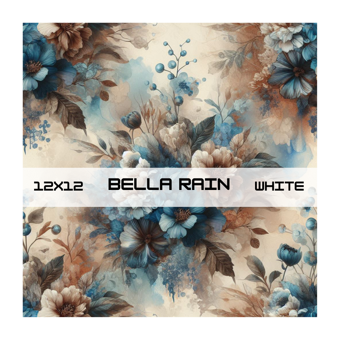 BLUE AND BROWN FLORAL ALCOHOL INK COLLECTION
